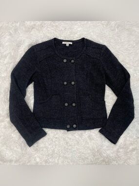 Cabi 100% Wool Double Breasted Cardigan Sweater Women’s Size S Small Black